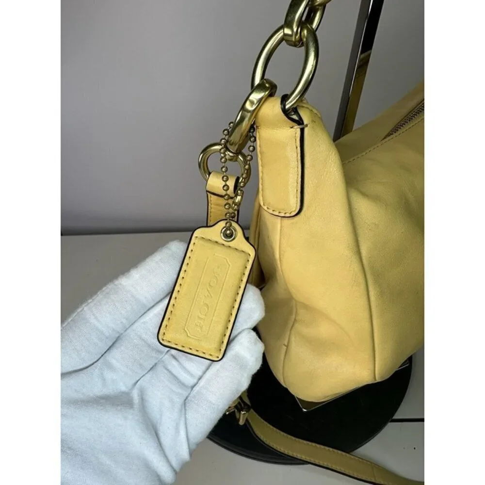 Coach Kristin Buttercup Yellow Leather Convertible Crossbody Shoulder Bag F22308
